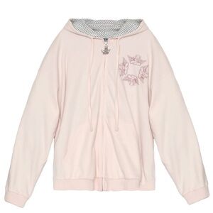 Boys Lie Pink Hoodie with Butterfly Embroidery